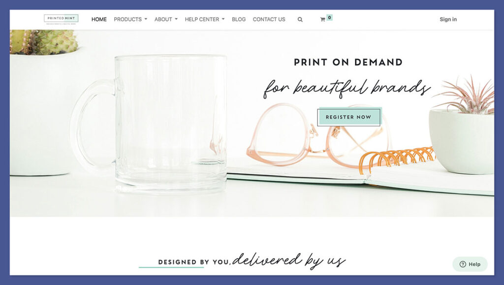 printed mint homepage