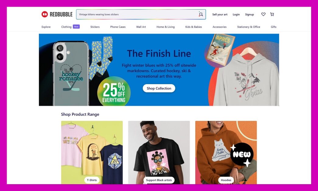 redbubble homepage 1