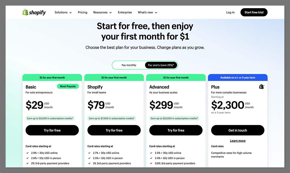 1 shopify pricing shopify pricing