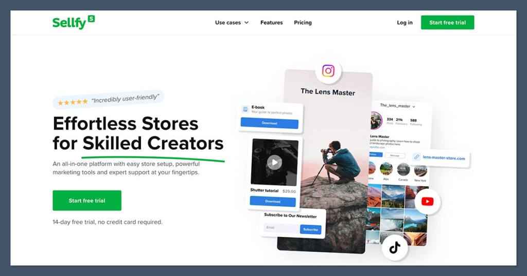 Sellfy Homepage