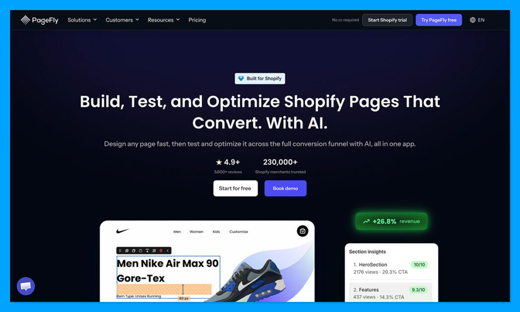 pagefly homepage