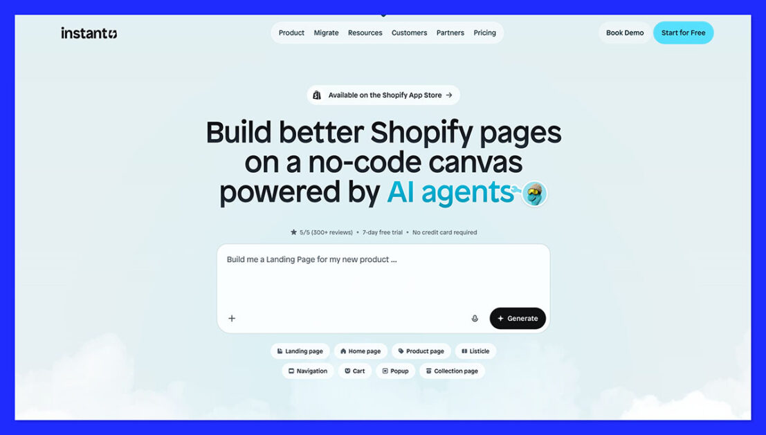 instant ai homepage