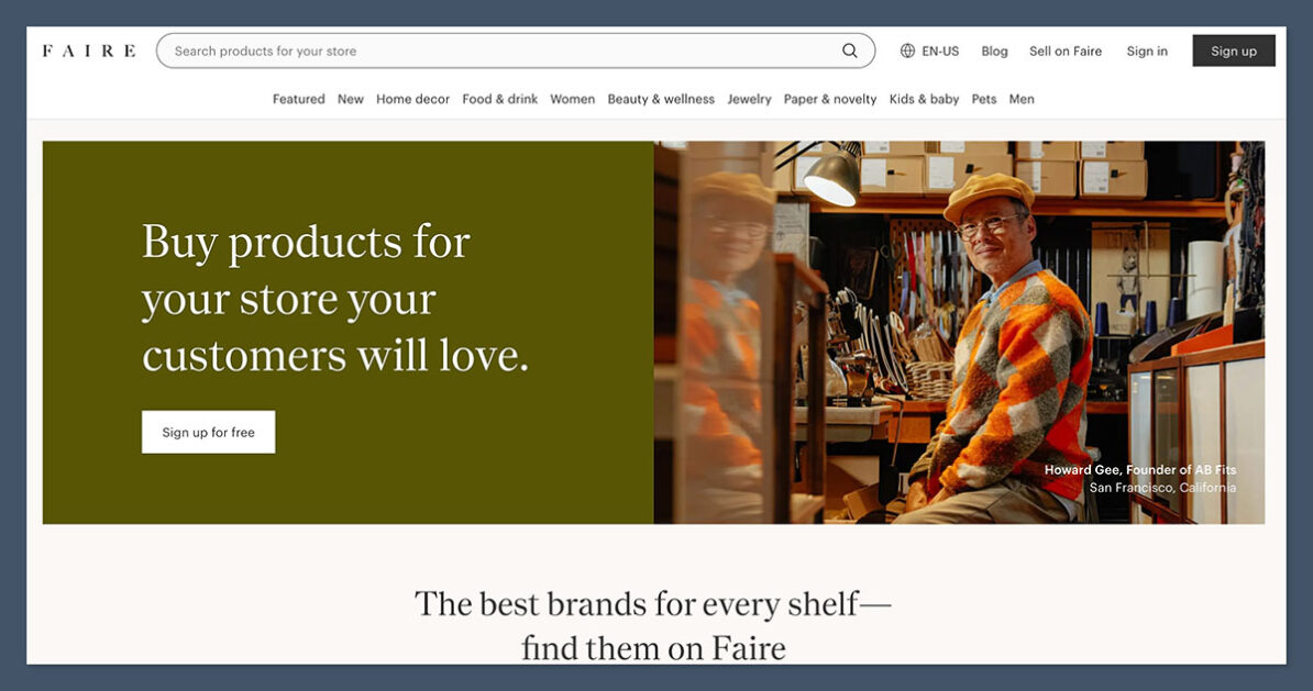 Faire Homepage