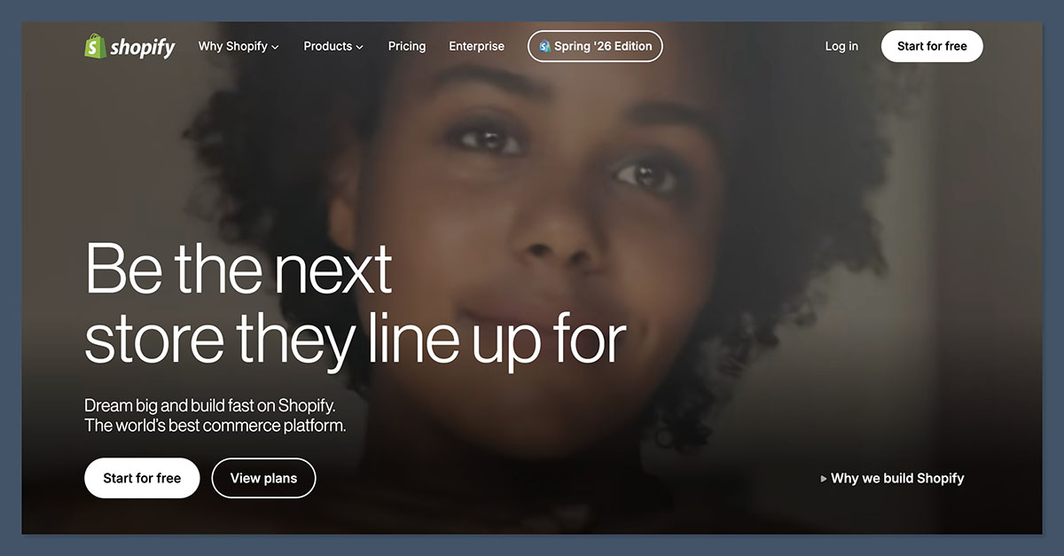 Shopify homepage